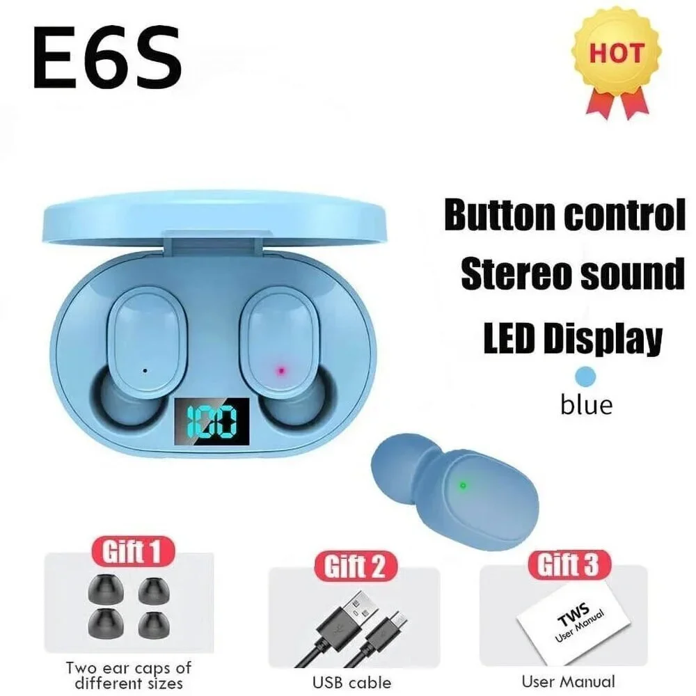 E6S True Wireless Headset - BABY BLUE - SEALED BOX